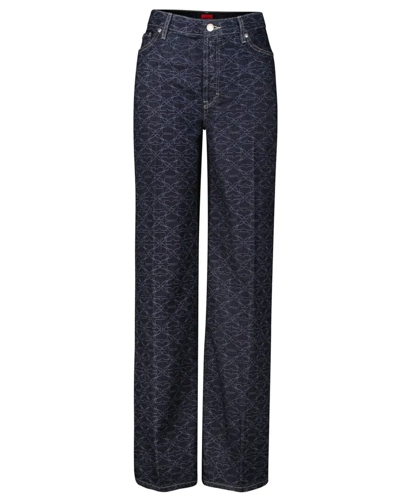 HUGO BOSS Damen Jeans Wide Leg Marine