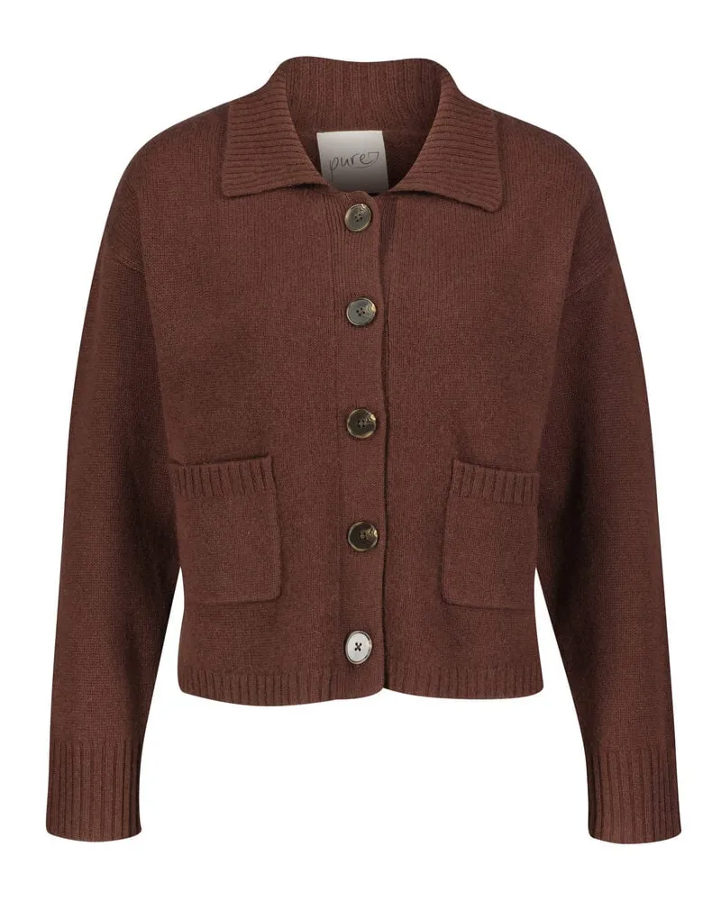 pure Damen Strickjacke aus Kaschmir Braun