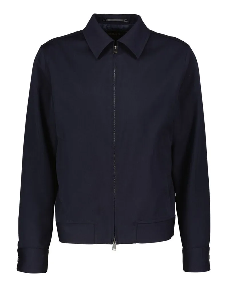 HUGO BOSS Herren Jacke aus Schurwolle L-HESTON-WING Slim Fit Marine