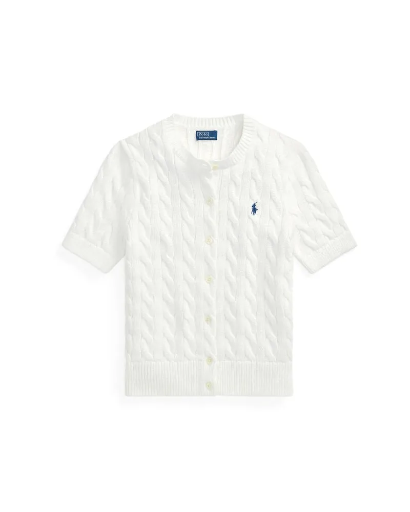 Ralph Lauren Damen Strickjacke aus Baumwolle Weiss