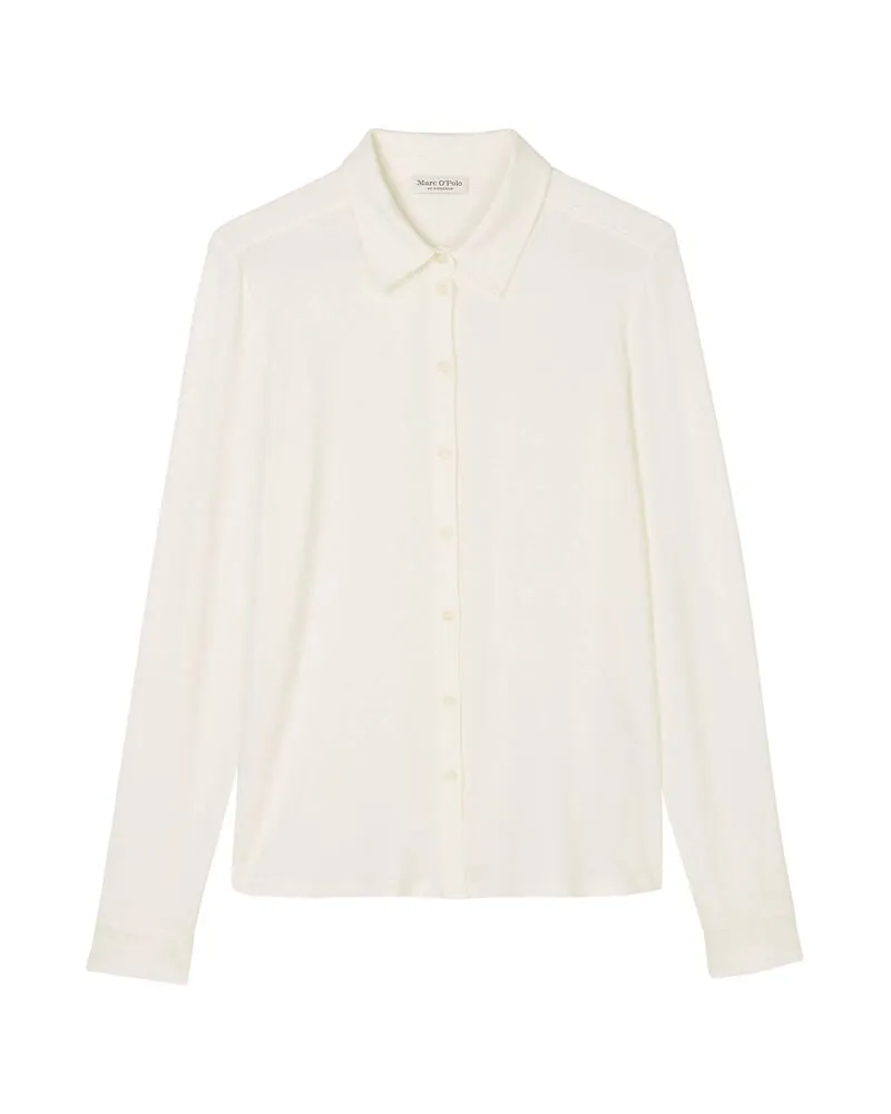 Marc O'Polo Damen Bluse Langarm Offwhite