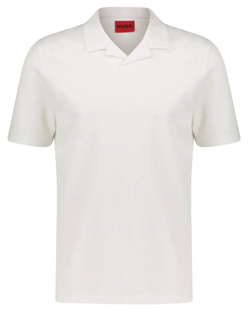 HUGO BOSS Herren Poloshirt mit Johnny-Kragen Slim Fit Weiss