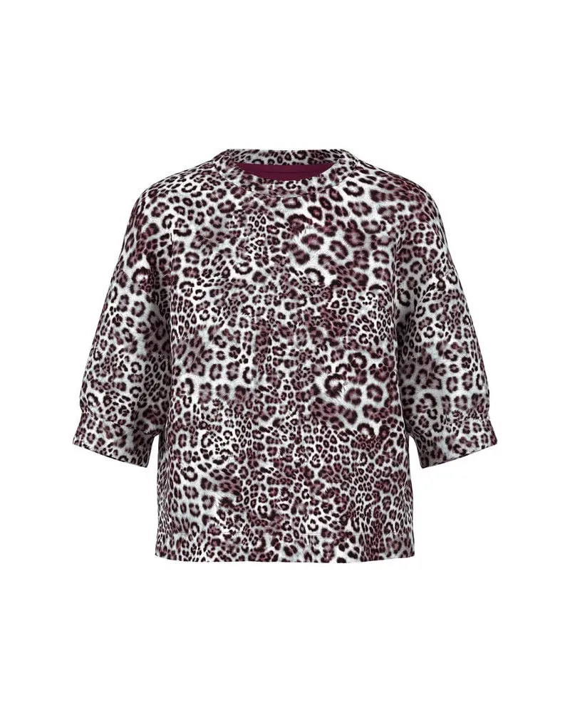 Marc Cain Damen T-Shirt mit Leo-Print Bordeaux