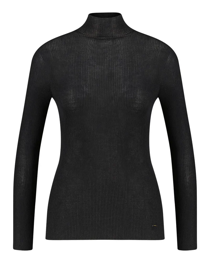 Akris Damen Feinstrickpullover aus Kaschmir und Seide Schwarz