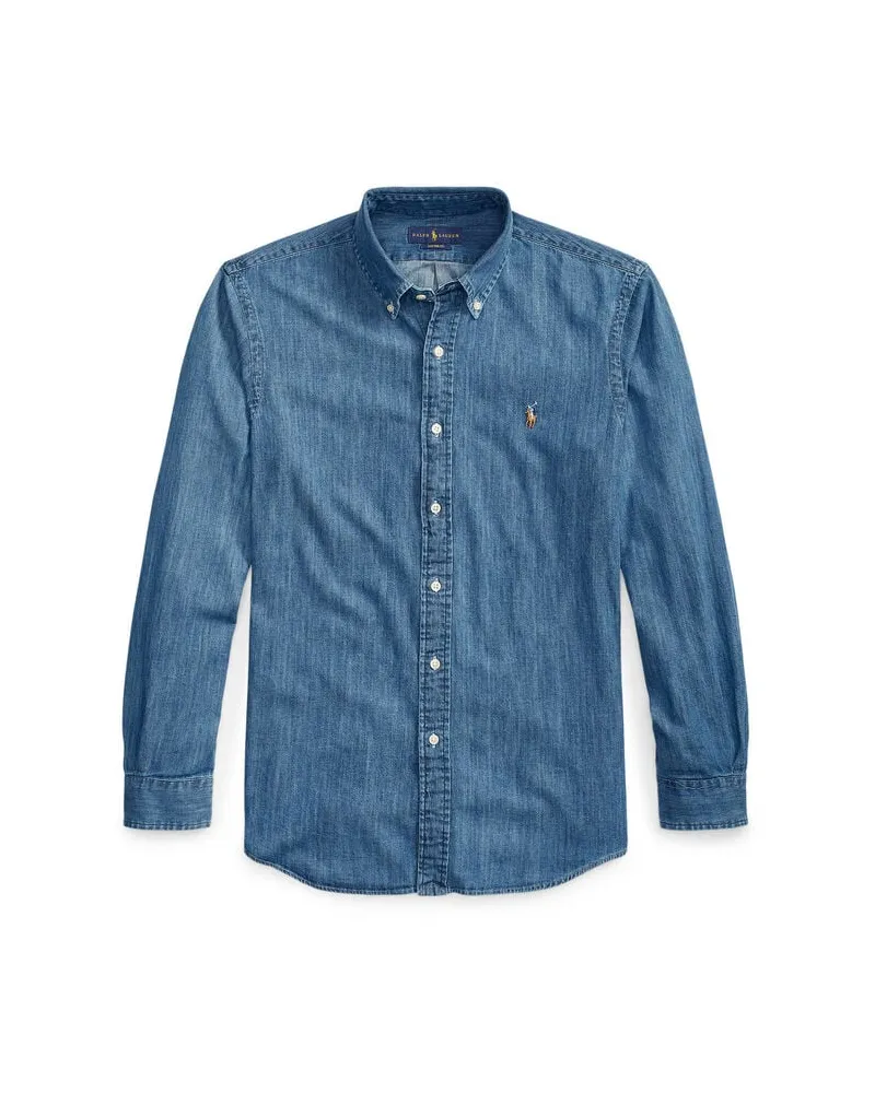Ralph Lauren Herren Jeanshemd Custom Fit Marine