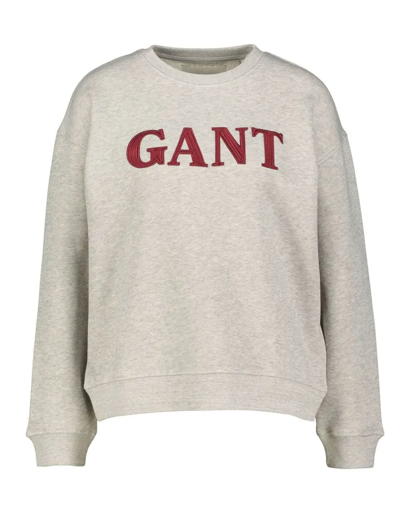 Gant Damen Sweatshirt mit Logo-Stickerei Grau