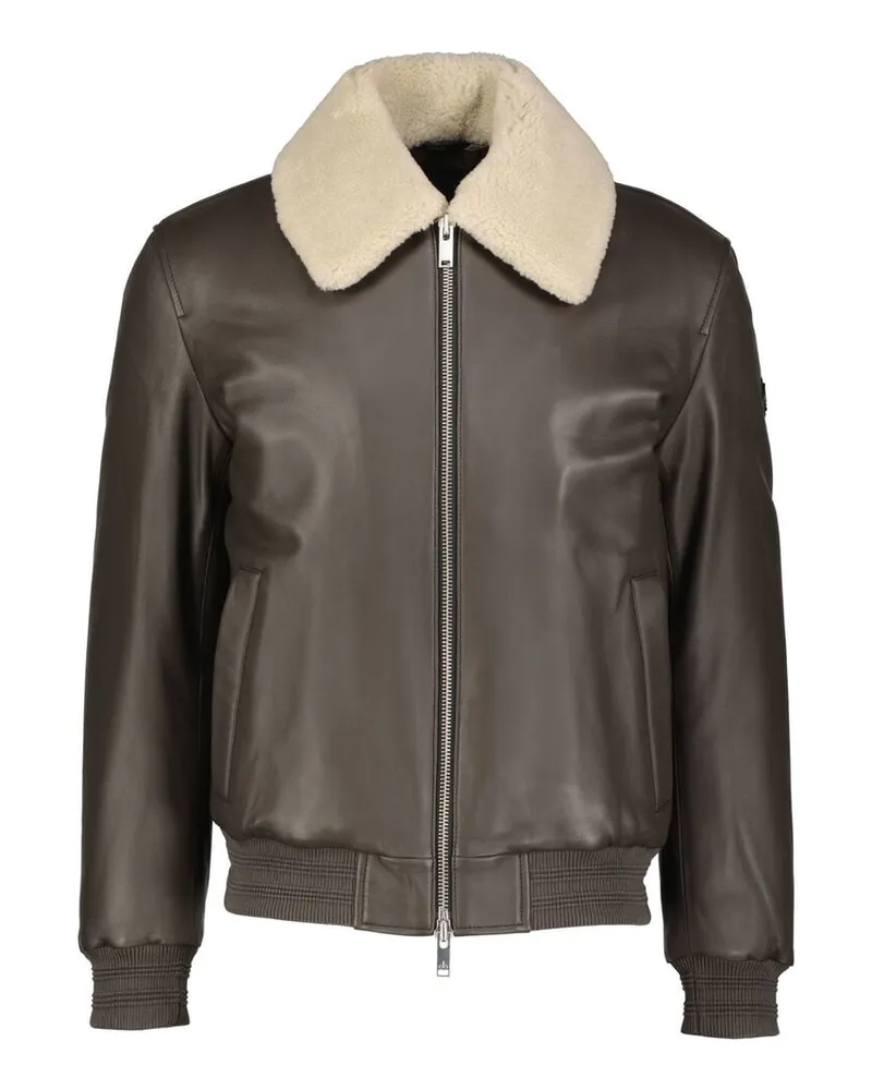 Moose Knuckles Herren Lederjacke TOBA BOMBER Braun