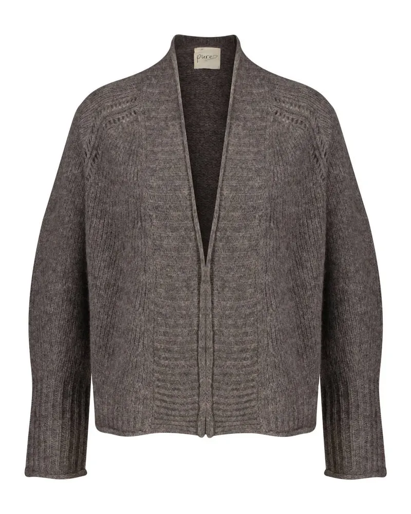 pure Damen Strickjacke aus Wolle und Kaschmir Mocca