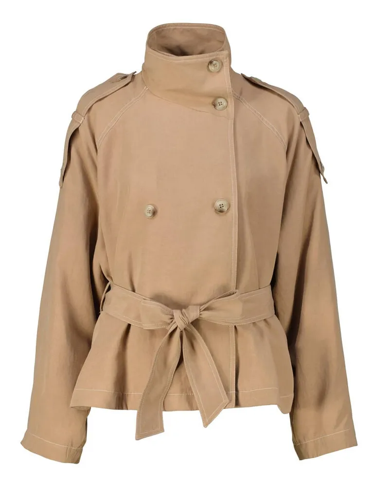 HUGO BOSS Damen Jacke aus Lyocell und Leinen ACLARA-1 Beige