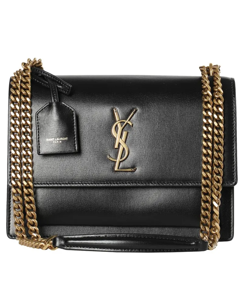 Saint Laurent Damen Umhängetasche SUNSET MEDIUM Schwarz