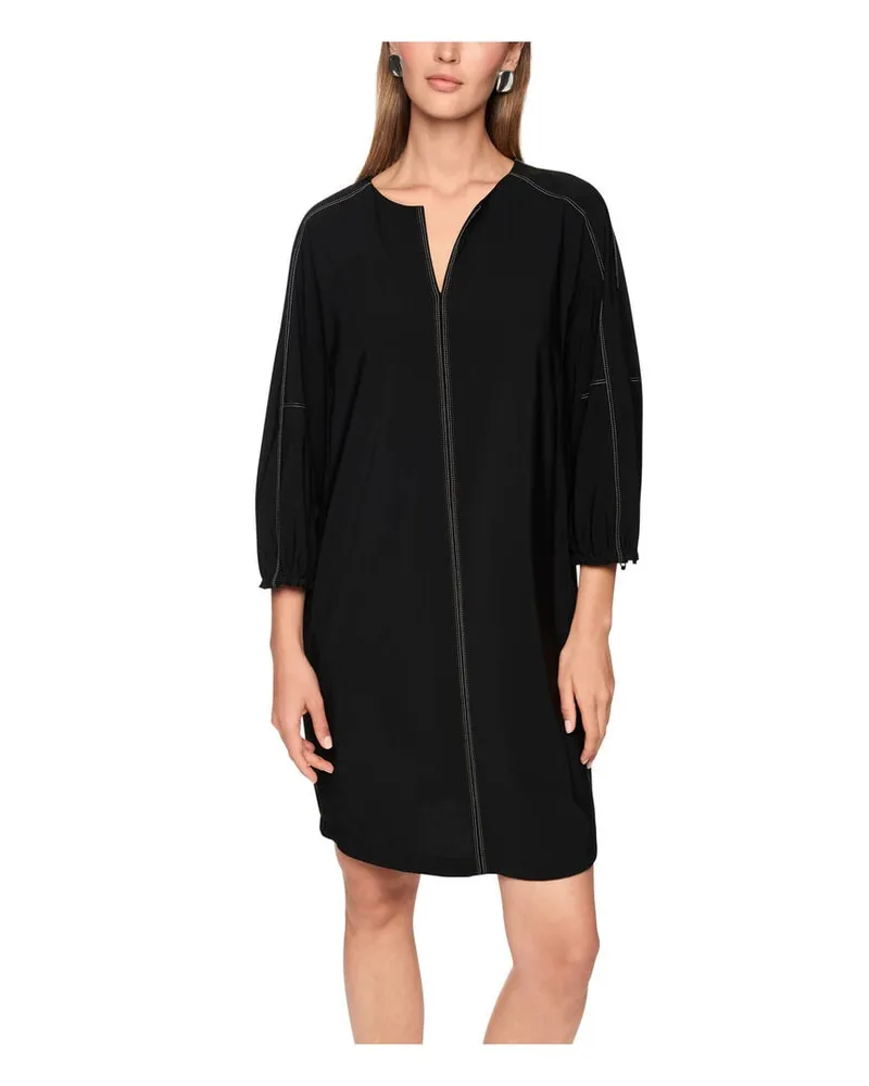 Marc Cain Damen Blusenkleid mit verkürzten Ärmeln Schwarz