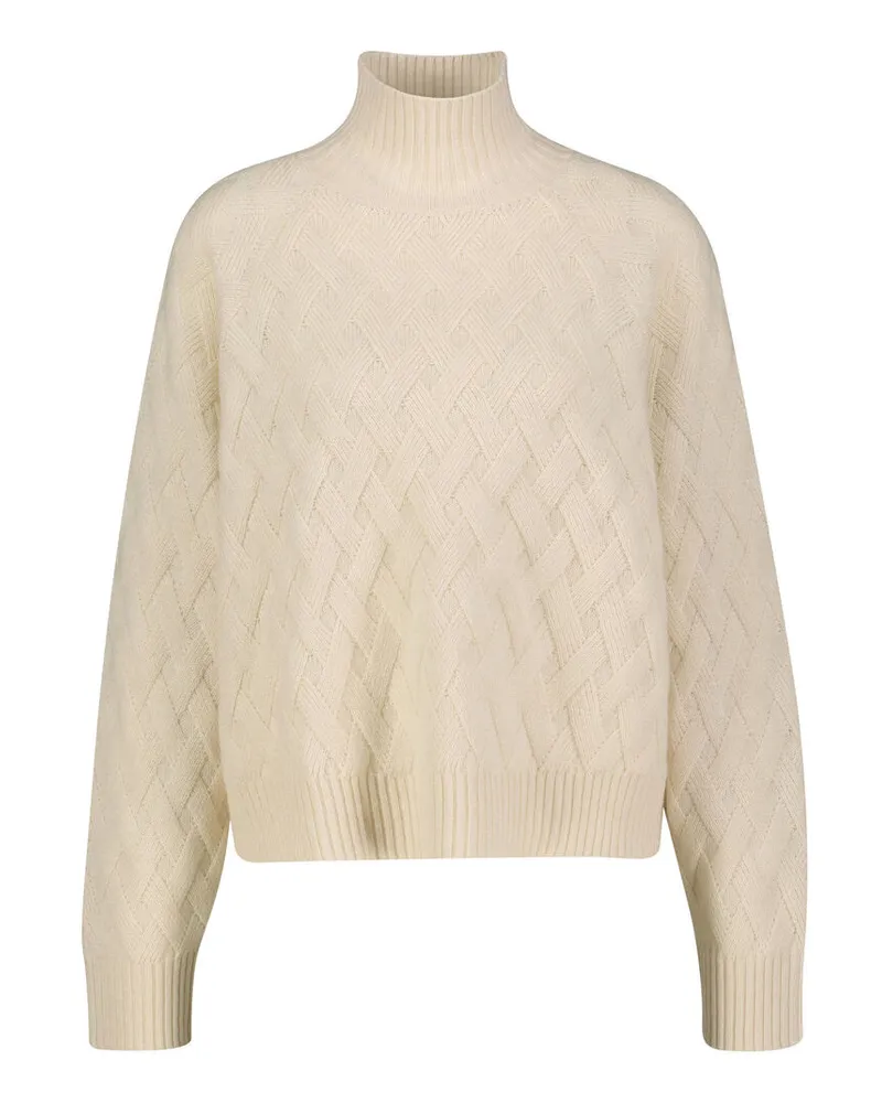 ALLUDE Damen Strickpullover mit Wolle und Kaschmir Offwhite