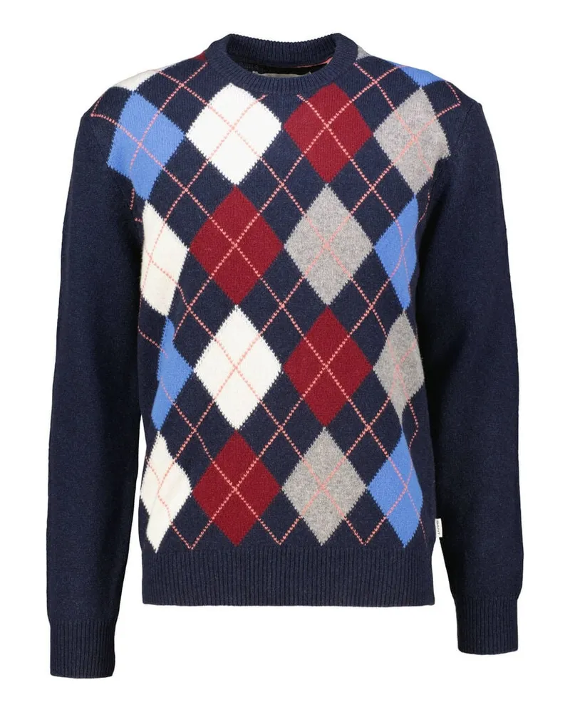 Gant Herren Strickpullover mit Lammwolle ARGYLE C-NECK Navy
