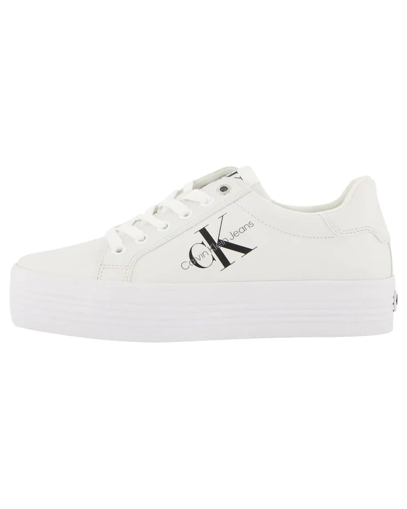 Calvin Klein Damen Sneaker VULC FLATFORM LACEUP LOW LTH Weiss