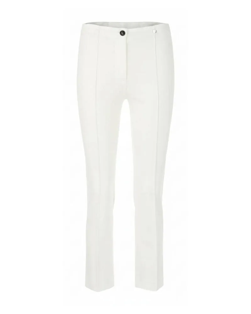 Marc Cain Damen Hose mit Biesen Offwhite