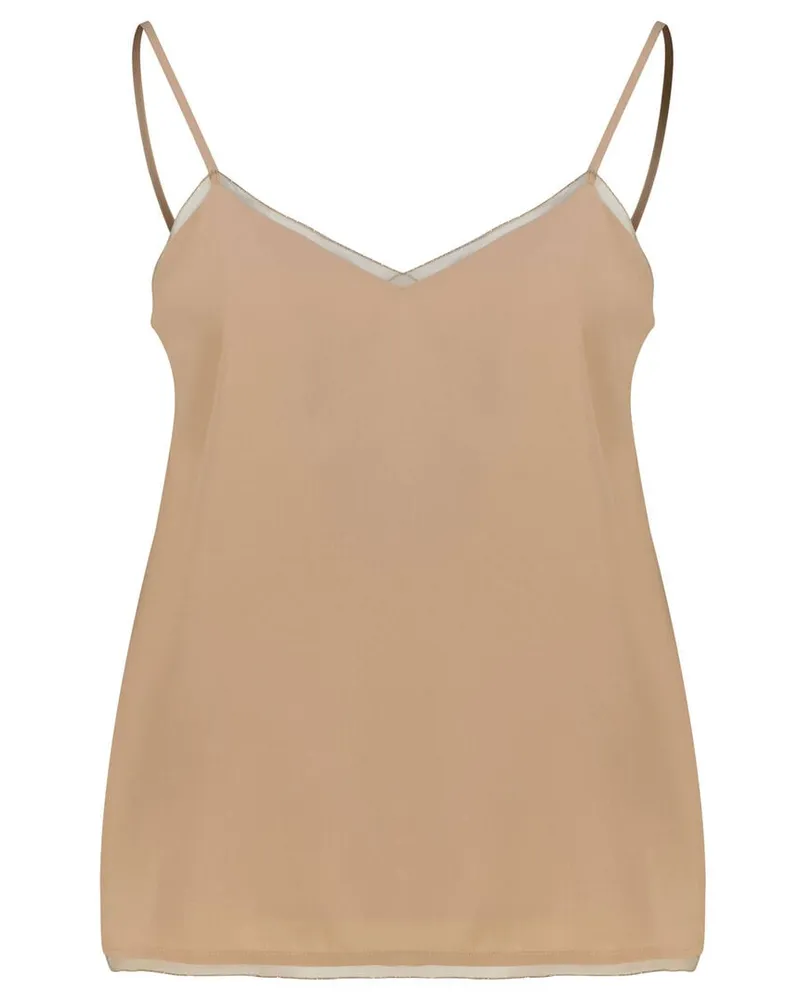 Fabiana Filippi Damen Top aus Crêpe-de-Chine Sand