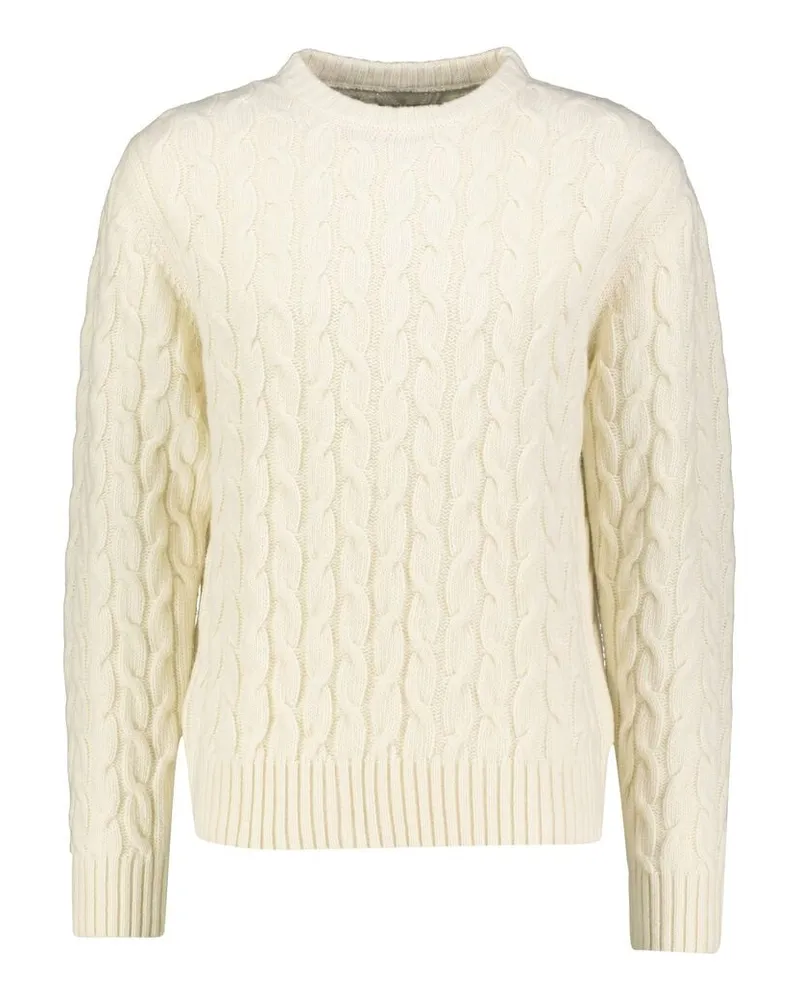 Arte Antwerp Herren Strickpullover mit Wolle Offwhite