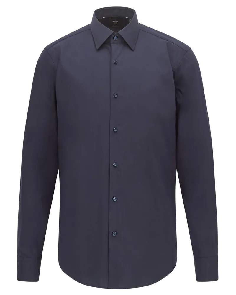 HUGO BOSS Herren Hemd H-JOE-KENT-C1-214 Regular Fit Langarm Navy