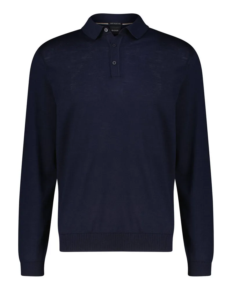 HUGO BOSS Herren Polopullover aus Schurwolle LANCIONE Marine