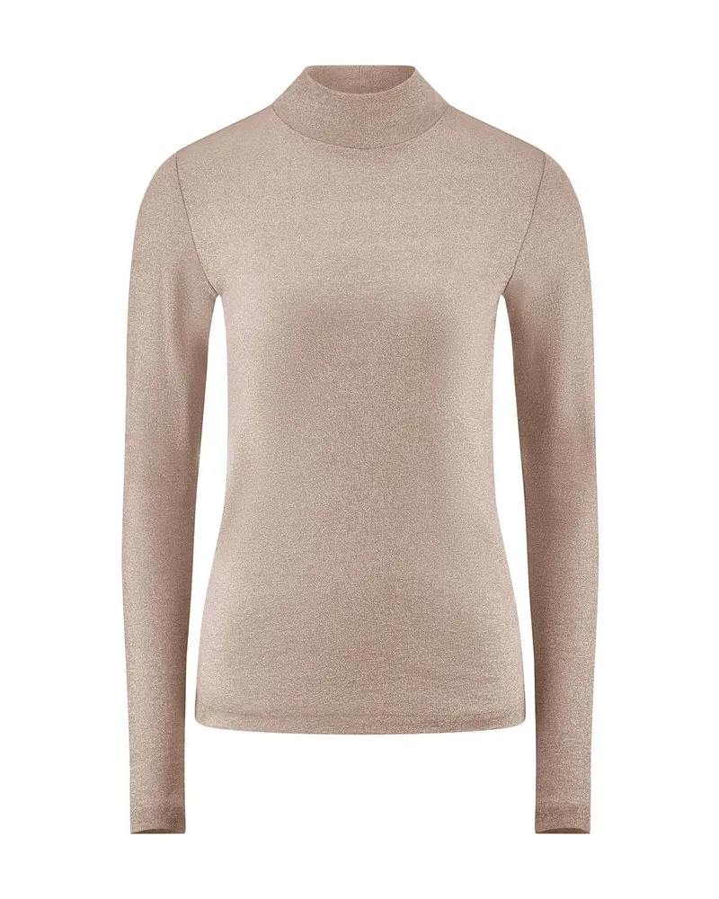Riani Damen Langarmshirt mit Glitzereffekt Sand