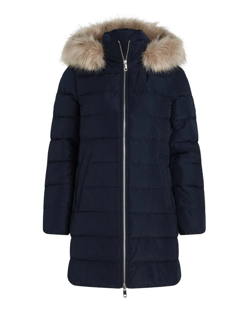 Tommy Hilfiger Damen Daunenmantel mit Kapuze HERITAGE DOWN TYRA COAT WITH FUR Marine