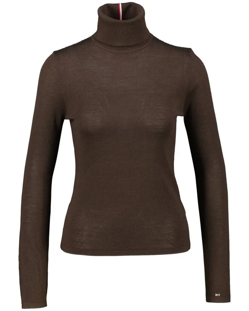 Tommy Hilfiger Damen Rollkragenpullover aus Merinowolle Braun