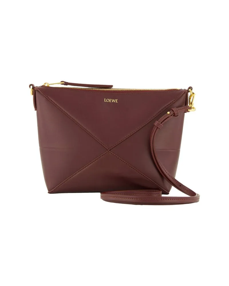 Loewe Damen Umhängetasche PUZZLE FOLD POUCH Bordeaux
