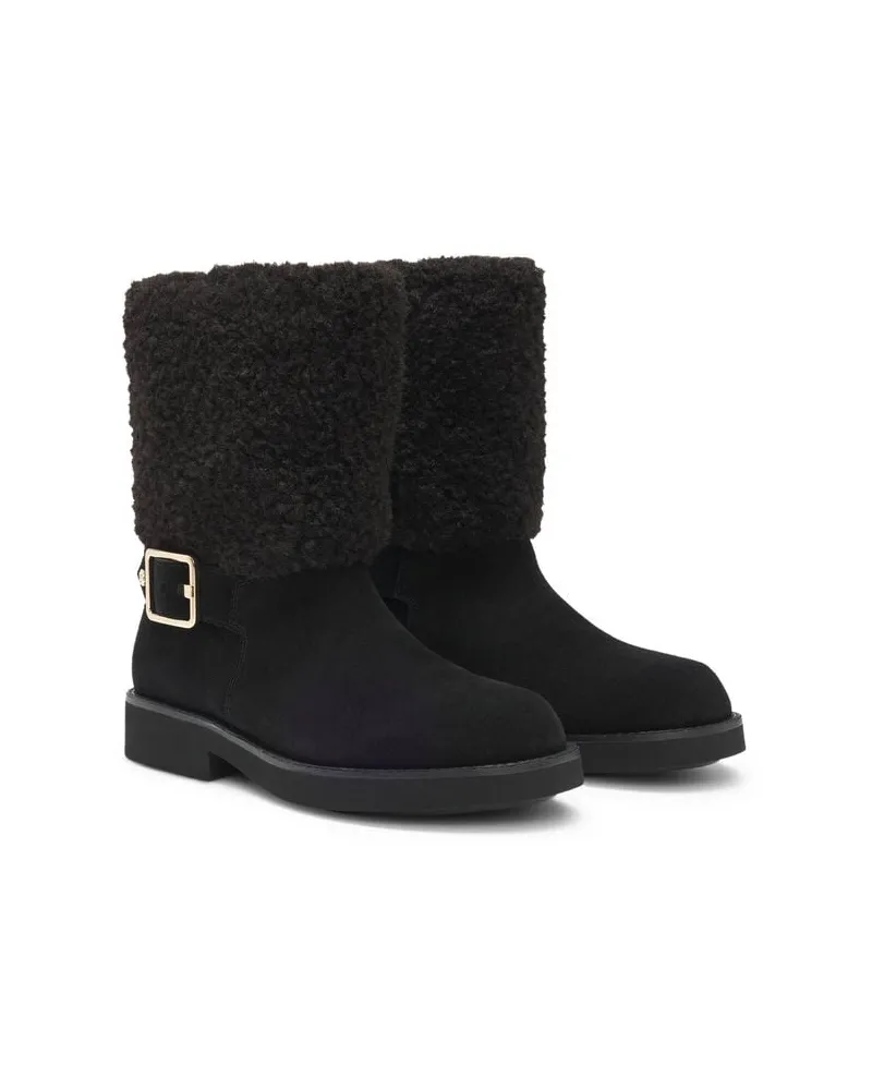 HUGO BOSS Damen Boots aus Leder ELERI Schwarz