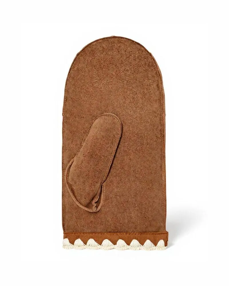 UGG Damen Fäustlinge aus Leder und Fleece Taupe