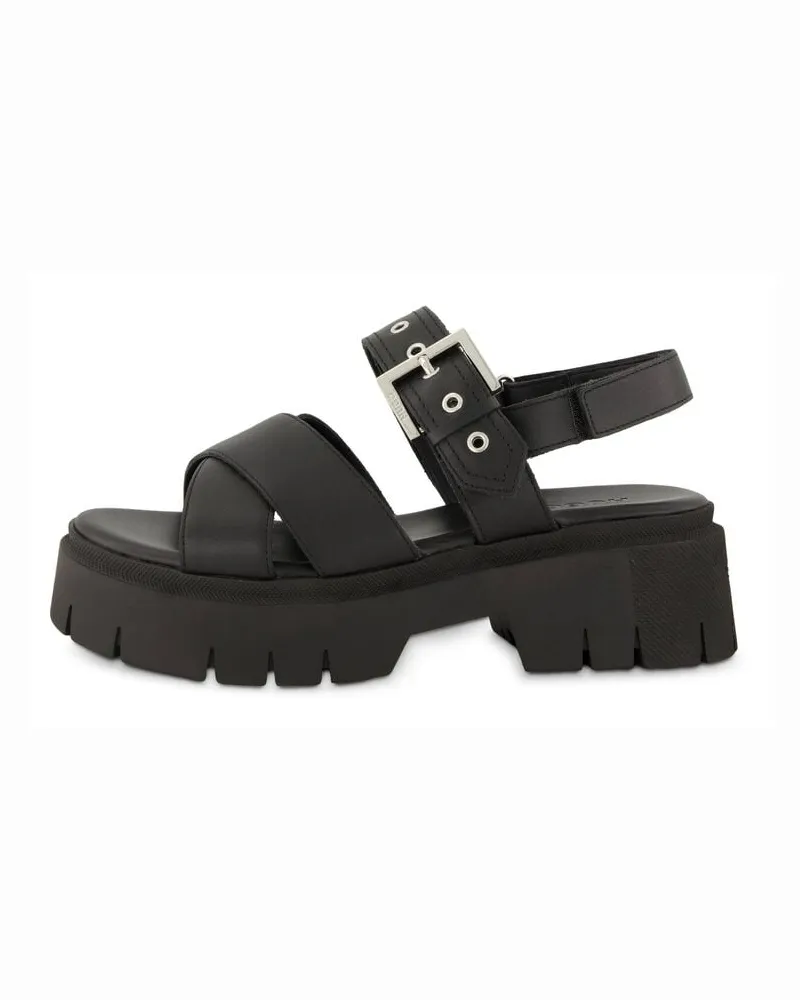 HUGO BOSS Damen Sandale KRIS_SANDAL_BKNA Schwarz