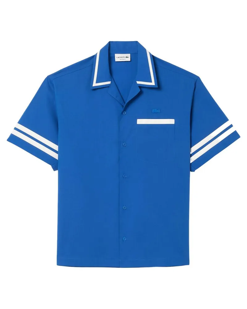 Lacoste Herren Hemd Relaxed Fit Kurzarm Blau