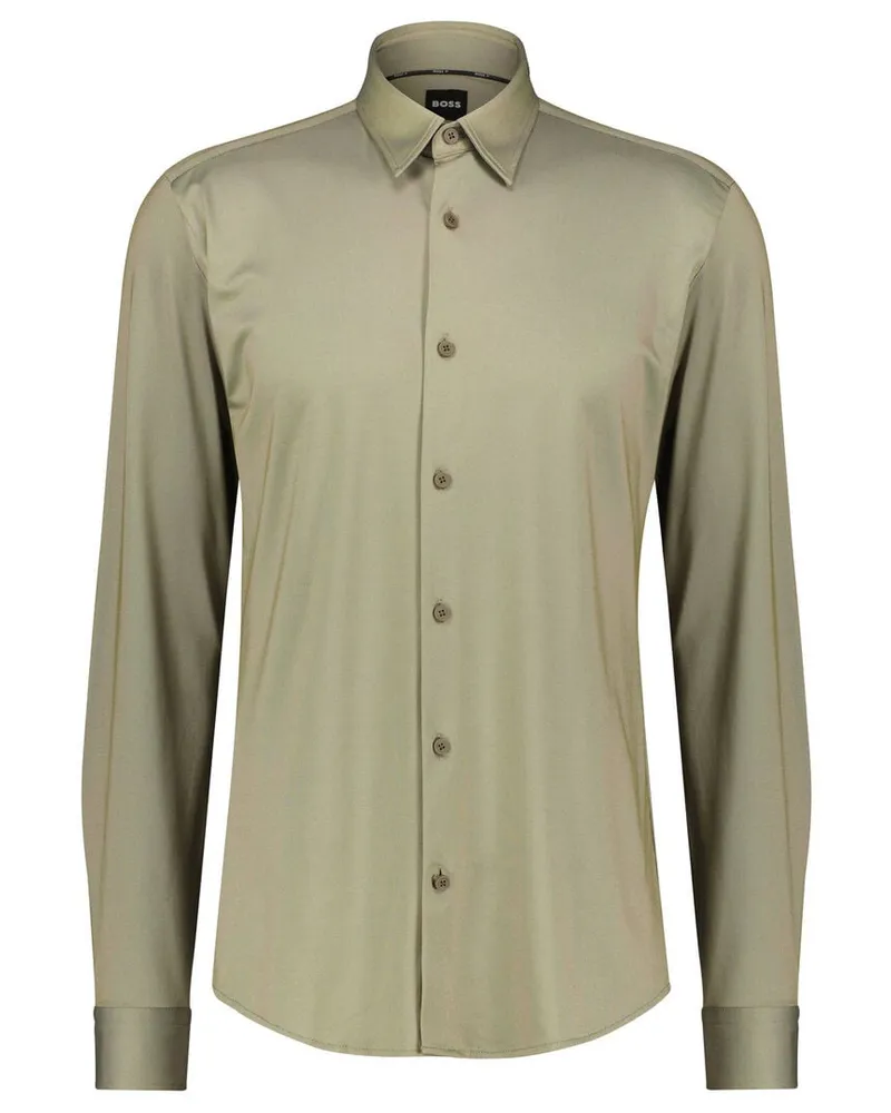 HUGO BOSS Herren Hemd P-ROAN-KENT-C1-233 Slim Fit Oliv