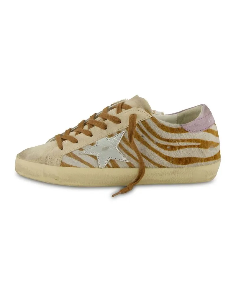 Golden Goose Damen Sneaker Leder SUPER STAR ZEBRA Offwhite