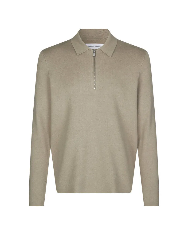 Samsøe & Samsøe Herren Strickpullover GUNA HALF ZIP Sand