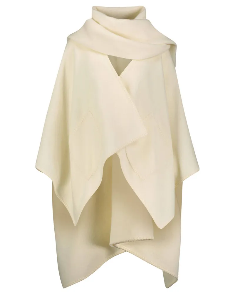 Fabiana Filippi Damen Cape aus Wolle Weiss