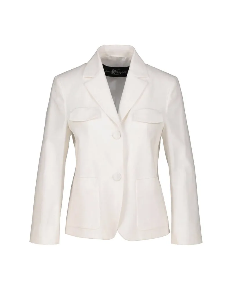 Luisa Cerano Damen Blazer aus Baumwoll-Mix Weiss