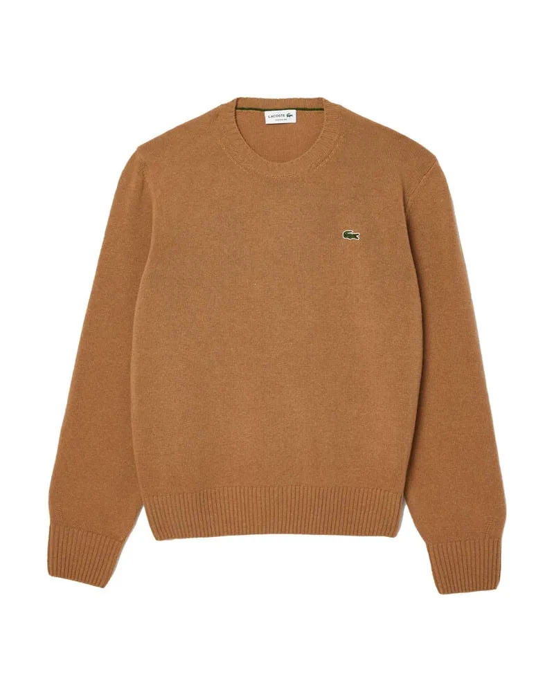 Lacoste Herren Pullover aus Wolle Cognac