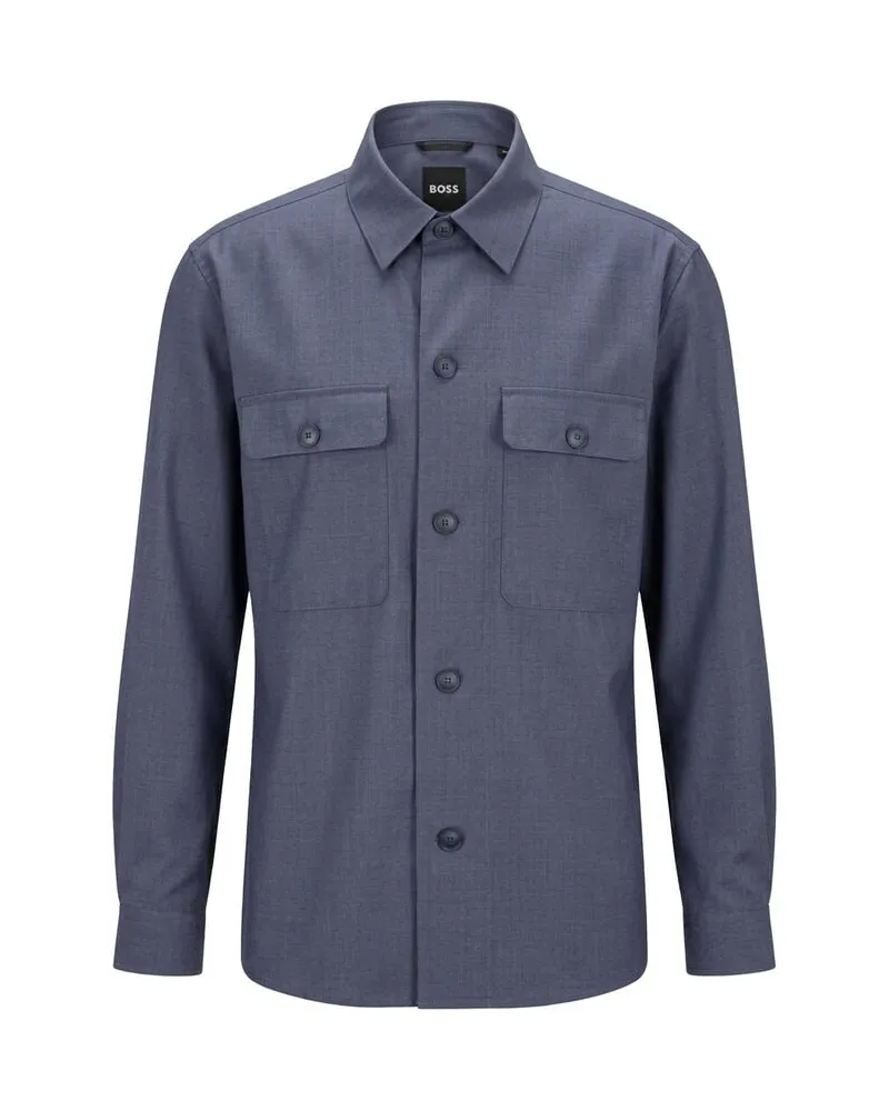 HUGO BOSS Herren Overshirt P-CARPER-OS-WG-262 Navy