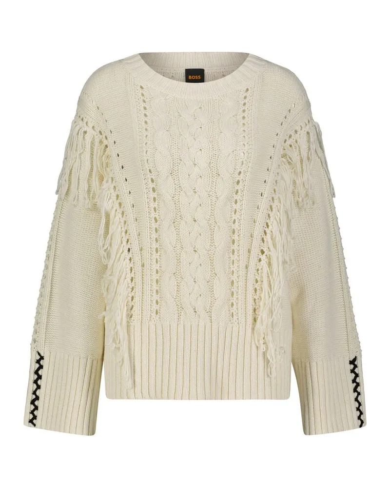 HUGO BOSS Damen Strickpullover C_FITTO Weiss