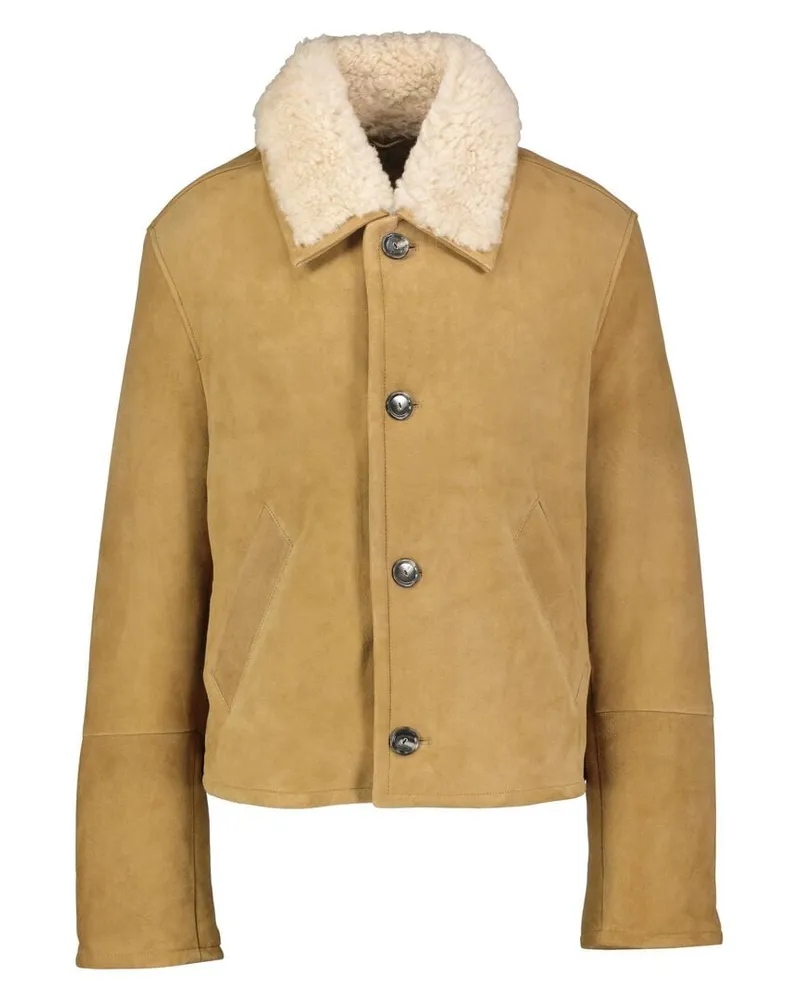 AMI Paris Herren Jacke aus Schaf-Shearling Camel