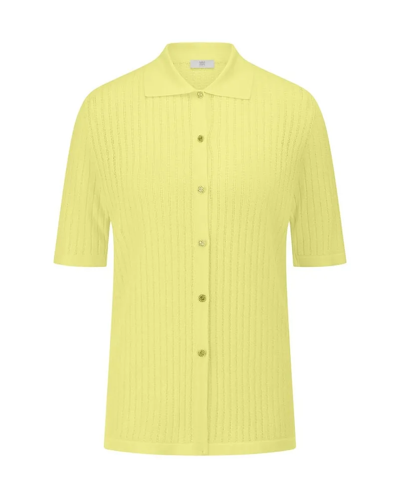 Riani Damen Strickpolo aus Viskosemix Gelb