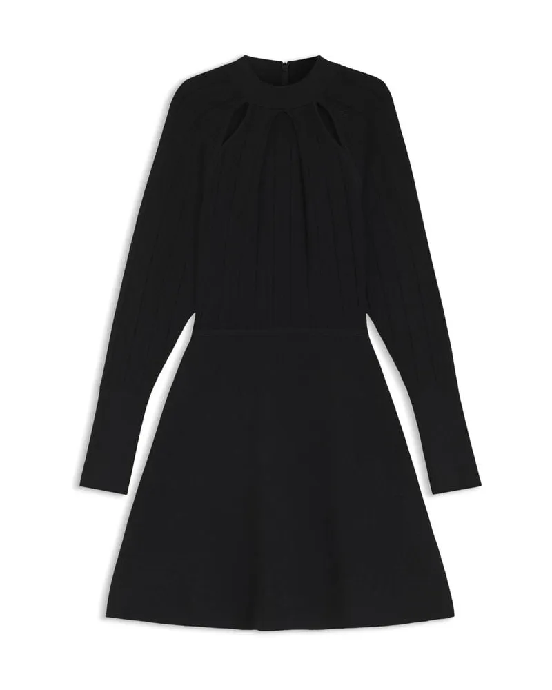 HUGO BOSS Damen Strickkleid FUCCIA Skater Fit aus Viskose Schwarz