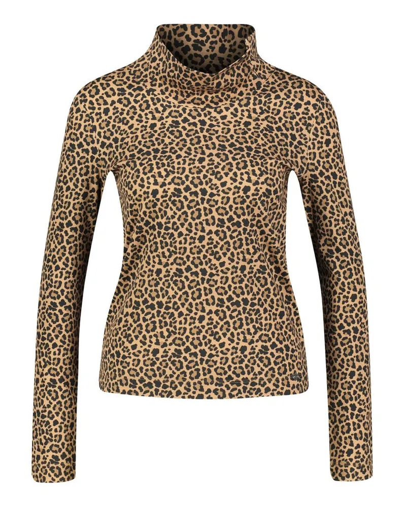 Marc Cain Damen Langarmshirt aus Baumwoll-Mix Camel
