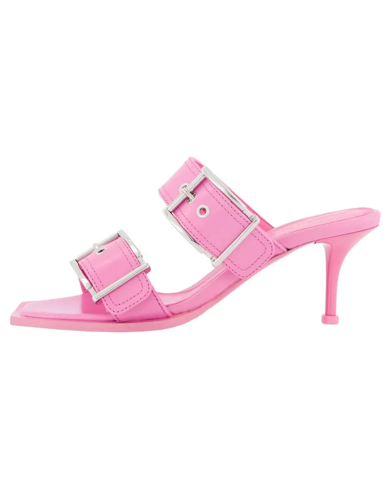 Alexander McQueen Damen Sandalette aus Leder STRAP Pink