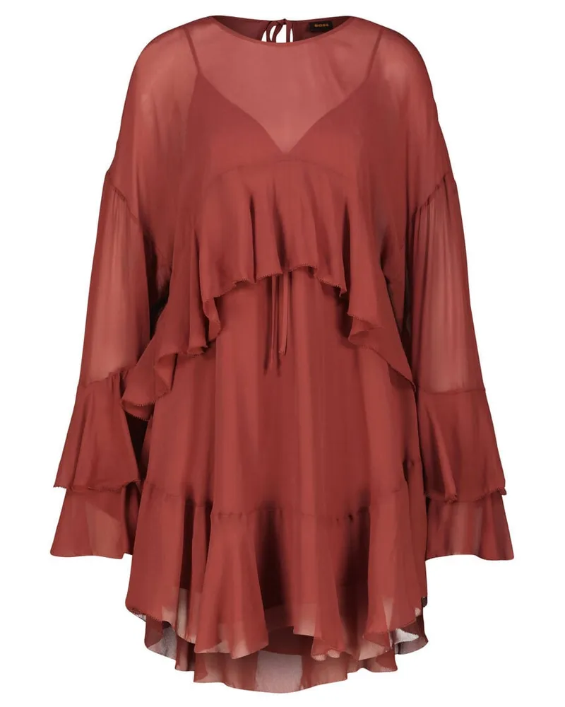 HUGO BOSS Damen Minikleid C_DLEJA Bordeaux