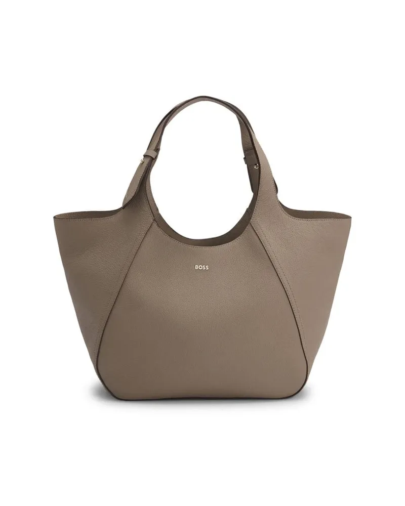 HUGO BOSS Damen Shopper aus Leder LENAH BIG Taupe