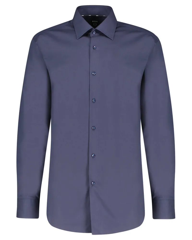 HUGO BOSS Herren Hemd H-HANK-KENT-C1-214 Slim Fit Langarm Navy