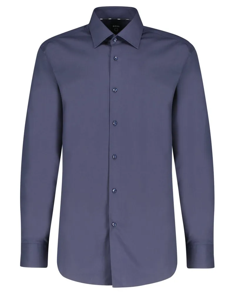 HUGO BOSS Herren Hemd H-HANK-KENT-C1-214 Slim Fit Langarm Navy