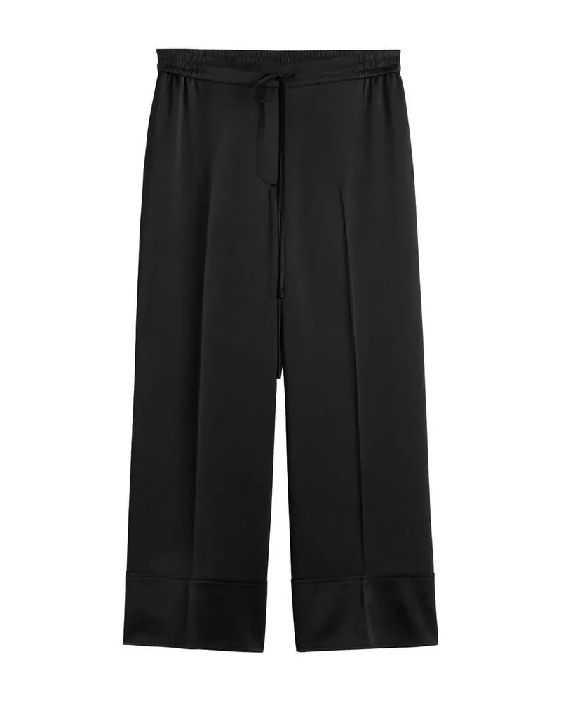 Totême Damen Seidenhose Schwarz