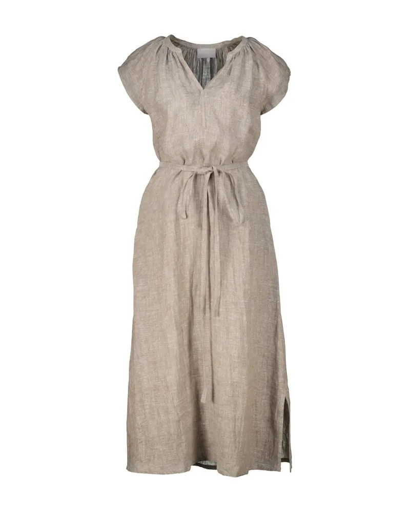 hemisphere Damen Midikleid aus Leinen Taupe